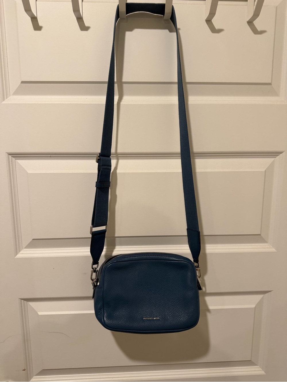 Michael Kors Navy Pebbled Leather Crossbody Bag